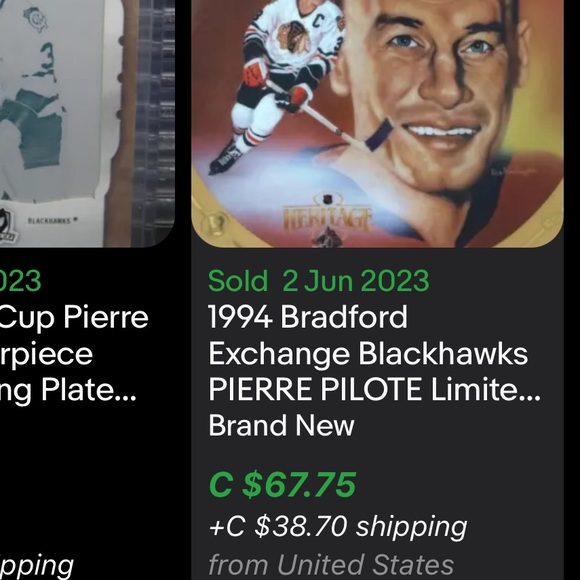 Pierre Pilote Limited Edition Collectors Plate / NHL / 1996 - Picture 5 of 5